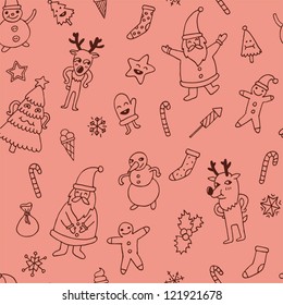 New year seamless pattern. Vector illustration.