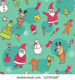 New year seamless pattern. Vector illustration.