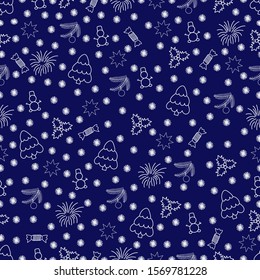 New year seamless pattern. Vector.  Design for fabric, textile, fashion design, wrapping.