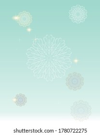 New year seamless Winter texture.Blue background with snowflakes of different sizes. Snowflakes and sparks. Graphic hand drawing for holiday backgrounds, packaging, labels, postcards, textiles.
