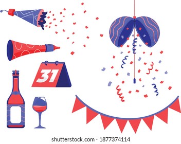 New Year Set vector illustration