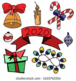 New year set of vector images. New year spirit