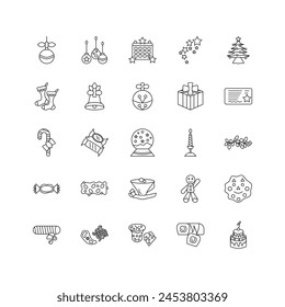 new year set vector type icon