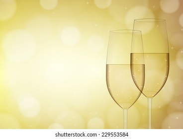New year with shampagne background vector illustration