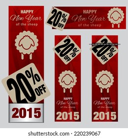New Year of The Sheep Banner, high quality vector eps10