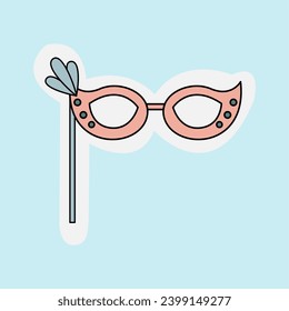 New Year Sign Party Symbol Pastel Pink Holiday Glasses Googles