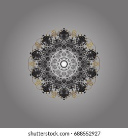 New Year sign. Snowflake winter isolated on gray background. For Christmas design. Vector illustration. Symbol of celebration. Icon silhouette.
