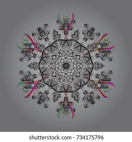 New Year sign. Snowflake winter isolated on gray, neutral and brown colors. Gray, neutral and brown icon silhouette. For Christmas design. Symbol of celebration. Vector illustration.