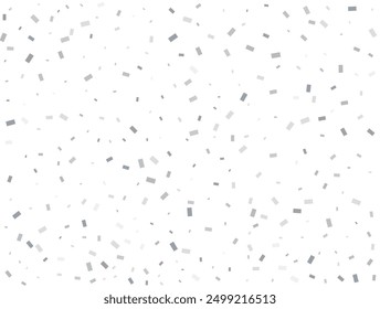 New Year silver Rectangular glitter confetti background. White festive texture