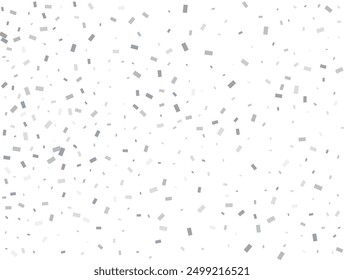 New Year silver Rectangular glitter confetti background. White festive texture