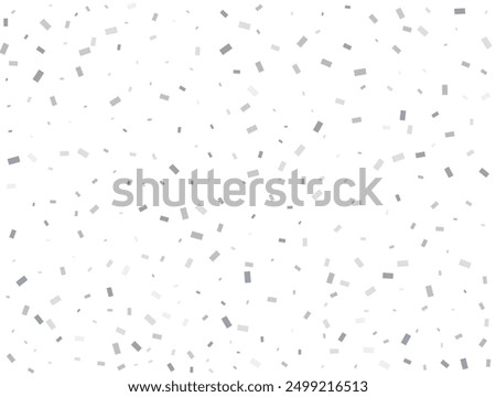 New Year silver Rectangular glitter confetti background. White festive texture