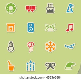 New year simply symbols for web icons
