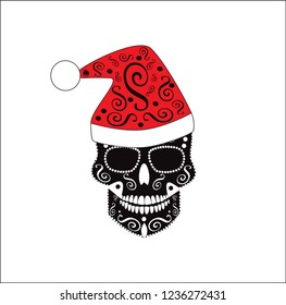 New Year Skull vector background