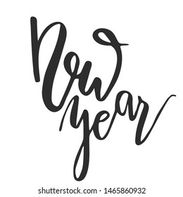 new year - slogan quote handwriting text vector