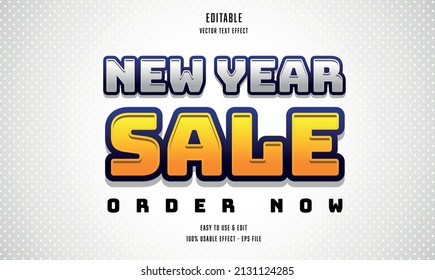 new year slow editable text effect with modern and simple style, usable for logo or campaign title