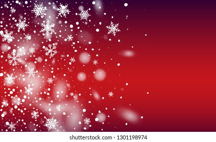 New Year Snow background. Winter Holiday Illustration. Background with Flying Snowflakes. Fantasy  Snowstorm Illustration Design.