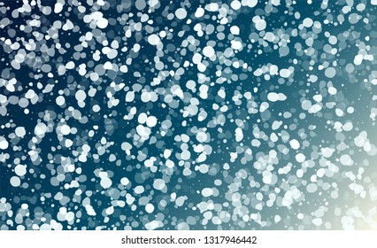 New Year Snow background. Winter Snowy Vector Illustration. Background with Flying Snowflakes. Magic Blizzard Illustration Design.