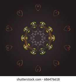 New year snowflake. Cute abstract snowflakes vector design on colorful background. Flat snow doodle icons, snow flakes silhouette in colors for christmas banner, cards.