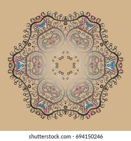 New year snowflake. Cute abstract snowflakes vector design on colorful background. Flat snow doodle icons, snow flakes silhouette in colors for christmas banner, cards.