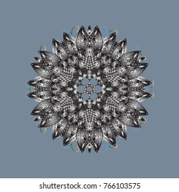 New year snowflake. Cute abstract snowflakes vector design on neutral, gray and brown colors. Flat snow doodle icons, snow flakes silhouette for christmas banner, cards.