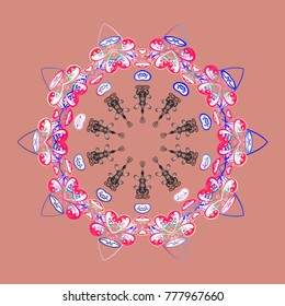 New year snowflake. Cute abstract snowflakes vector design on pink, white and neutral colors. Flat snow doodle icons, snow flakes silhouette for christmas banner, cards.