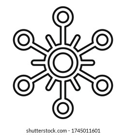 New year snowflake icon. Outline new year snowflake vector icon for web design isolated on white background