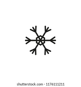 New Year snowflake line icon. Snow, moisture, snowfall. Winter concept. Vector illustration can be used for topics like pattern, holiday, precipitation