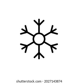 Icono de la línea copo de nieve de Año Nuevo. Nieve, humedad, nevada. Concepto de invierno. El icono vectorial se puede usar para temas como patrón, vacaciones, precipitación.