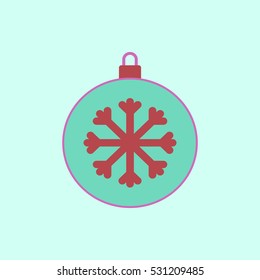 new year snowflake Vector illustration Christmas ball and snowflake