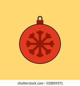 new year snowflake Vector illustration Christmas ball and snowflake