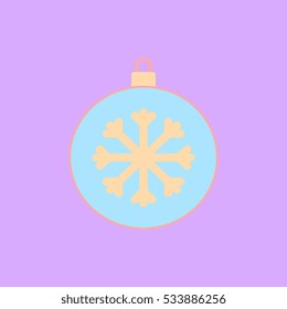 new year snowflake Vector illustration Christmas ball and snowflake