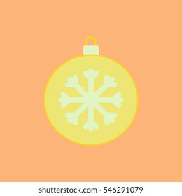 new year snowflake Vector illustration Christmas ball and snowflake