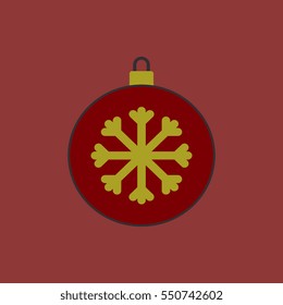 new year snowflake Vector illustration Christmas ball and snowflake