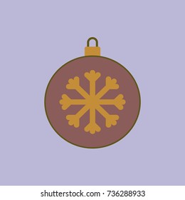 new year snowflake Vector illustration Christmas ball and snowflake