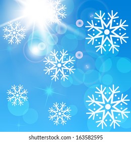 New Year snowflakes background 