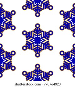 New year snowflakes pattern. Christmas background. Vector illustration