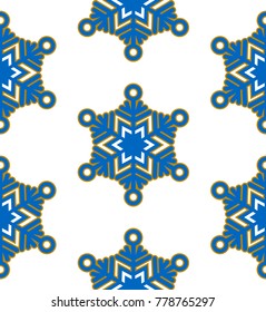 New year snowflakes pattern. Christmas background. Vector illustration