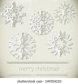 New Year snowflakes  Vector Christmas greeting card 