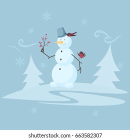 New Year snowman Vector