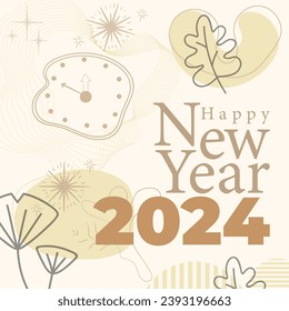 New Year social media post abstract square template