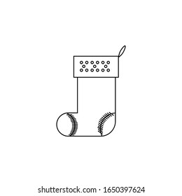 New Year sock with loop for hang sign. 