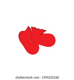 New year socks icon Christmas vector illustration