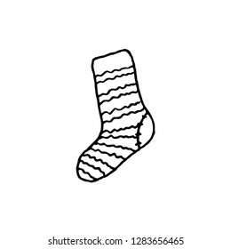 new year socks vector doodle sketch isolated on white background