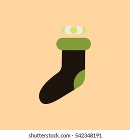 new year socks Vector illustration Christmas socks with candy