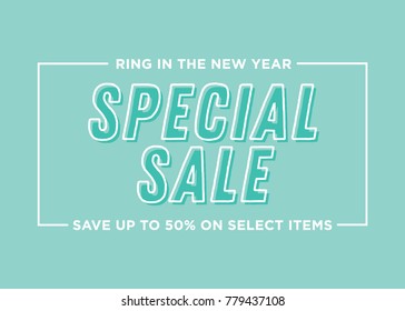 New Year Special Sale Vector Text Background
