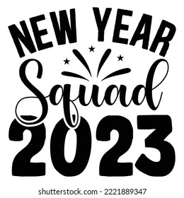 New Year Squad 2023 vector file