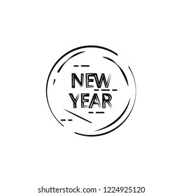 New Year Stamp icon. Element of happy new year icon for mobile concept and web apps. Thin line New Year Stamp icon can be used for web and mobile