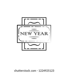 New Year Stamp icon. Element of happy new year icon for mobile concept and web apps. Thin line New Year Stamp icon can be used for web and mobile