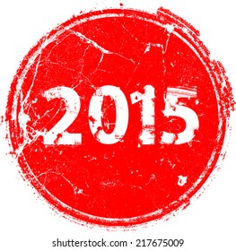 New Year stamp. Vector illustration.