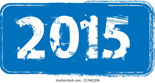 New Year stamp. Vector illustration.